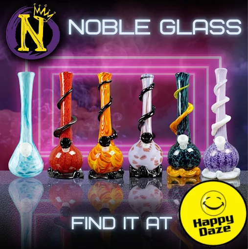 Collection of colorful glass water pipes