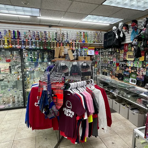 Colorful interior of a Happy Daze smoke shop